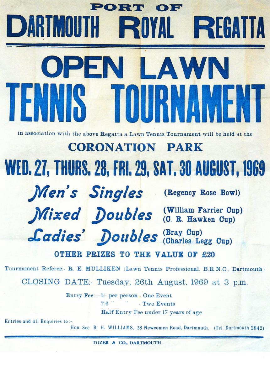 The first Regatta Tennis poster, 1969